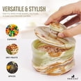 thumbnail image 2 of Radicaln Handmade Green Marble Salt Box with Lid & Spoon– 3" Stone Sugar Bowl & Seasoning Jar for Celtic Salt, Spices, Herbs –Kitchen Tabletop Storage, 2 of 6