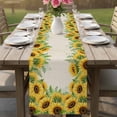thumbnail image 4 of Summer Sunflowers Table Runner 70 Inches, Botanical Country Flowers Leaves Bed Runner Dresser Scarves Tabletop for Indoor Outdoor Parties/Ceremony/Banquet, 13" x 70", 4 of 9