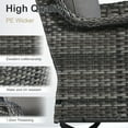 thumbnail image 3 of OPOHORO High Back Patio Swivel Glider Chairs Set of 2, All Weather Outdoor Gray Wicker Swivel Glider Rocking Chairs for Porch Deck with Thick Cushion in Gray, 3 of 8