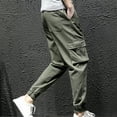 thumbnail image 6 of GA WEIHUA Mens Cargo Pant Trendy Outdoor Hiking Pants for Men Drawstring Cargo Joggers Pants Workout Joggers Sweatpants Casual Tapered Stretch Twill Pant with Multi Pockets ,Army Green,XXL, 6 of 6