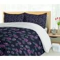thumbnail image 5 of Ambesonne Floral Duvet Cover Sets, Retro Lily Flowers Pattern, 2-King, Dark Purple Fuchsia, 5 of 7