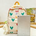 thumbnail image 5 of URSOFINE Heart Print Backpack Cute Casual Bag with Plush Charm, 5 of 7