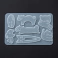 thumbnail image 4 of 1 pc DIY Silhouette Silicone Molds Resin Casting Molds Clay Craft Mold Tools for Hair Clip Makings Cat White 148x100x3.5mm Inner Diameter: 42~57x22~35mm, 4 of 6