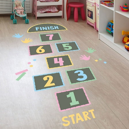 Raindrops Self-Adhesive Hopscotch Game Sticker Paper for Decor 2Pcs