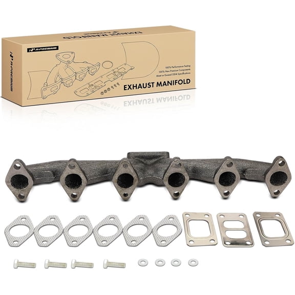 A-Premium Engine Exhaust Manifold Kit W/Gaskets & Bolts & Washers [OHV 6Cyl 5.9L] Compatible with Dodge - 1999 2000 2001 2002 - Ram 2500, Ram 3500, Turbocharged