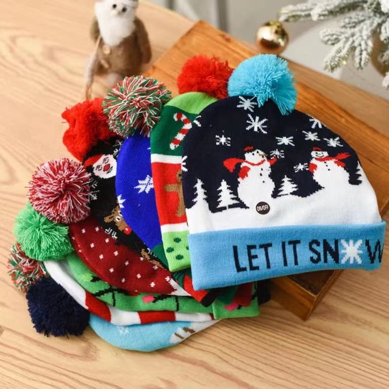 Unisex Ugly Led Novelty Colorful Light-up Stylish Knitted Sweater Christmas Hat RAISEVERN Unisex Ugly LED Christmas Hat Novelty Trinidad and  main image 4