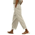thumbnail image 2 of Beige Women's Casual Pants, Women'S Printed Everyday Casual Drawstring Pants,Women's Casual Pants S, 2 of 4