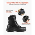 thumbnail image 3 of KFFKFF Men's Tactical Combat Boots, 8-inch Lightweight Hiking and Work Footwear with Side Zipper, Breathable Design for Outdoor Activities, Security, and Mountaineering, US Size 9, 3 of 9