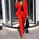 thumbnail image 5 of Traje de mujer, traje de personalidad de temperamento, traje de dos piezas de moda de color sólido de primavera y otoño., 5 of 7