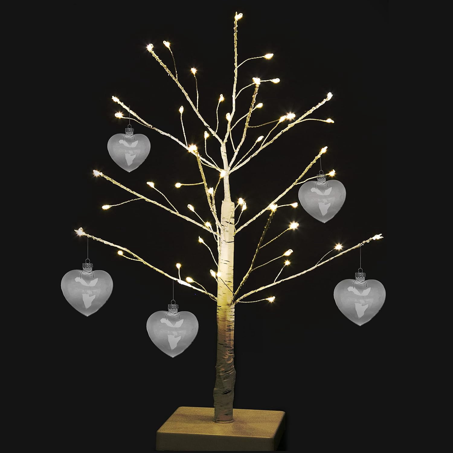 4E's Novelty 12 Pcs Fillable Glass Heart Ornaments 60mm Clear DIY Christmas Tree Decor Crafts Gifts