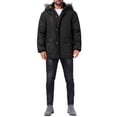 thumbnail image 2 of Abrigo de invierno cálido para hombres INSPIRE CHIC, forrado de felpa, grueso, con capucha, chaqueta L negra, 2 of 6