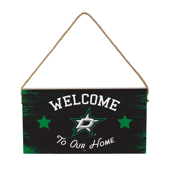 Dallas Stars 6" x 11" Welcome Home Wood Wall Sign with Rope Hanger