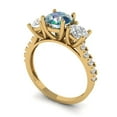 thumbnail image 2 of Clara Pucci 14K Yellow Gold 1.97ct BlueMoissanite Three-Stone Ring, 2 of 8