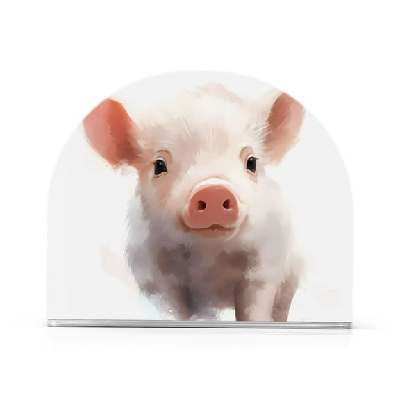 Piggy Pig Napkin Holder for Table Clear Napkin Stand Paper Holder Acrylic Organizer Dispenser Napkins for Dinner Kitchen Restaurant Room