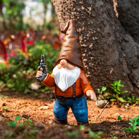 Figura WONDHOME de gnomo militar para jardín, 17,5 cm, para exteriores