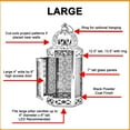 thumbnail image 4 of 12" Large Moroccan Lantern Candle Holder – Black with Clear Glass, Metal Decorative Lamp for Indoor or Outdoor Patio or Porch Use, Home Decor, Ramadan, Weddings, 4 of 4