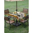 thumbnail image 4 of Outdoor Tablecloth with Umbrella Hole for Patio/Picnic/Party/Camping, Sunflowers Truck Waterproof Table Cloth Square Cover Washable, Retro Summer Botanical Floral Plaid (60"x 60"), 4 of 8