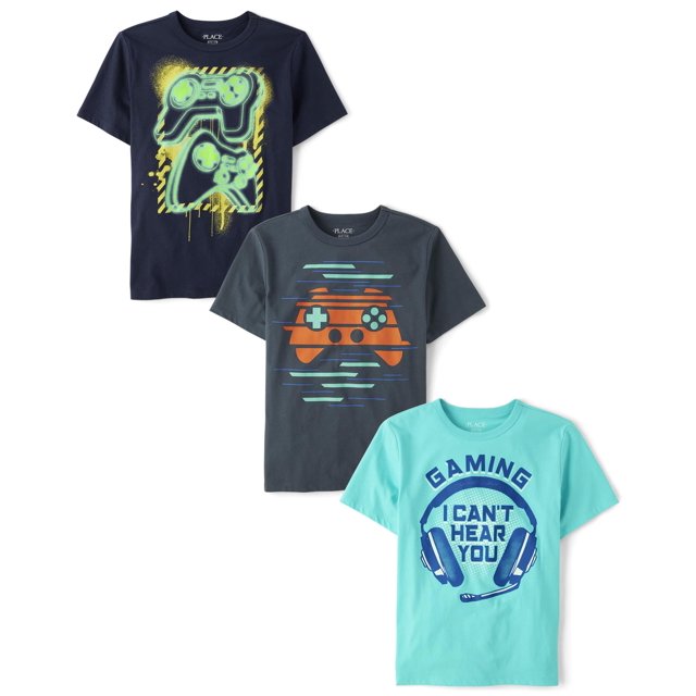 Camiseta The Children's Place con estampado de manga corta, paquete de 3