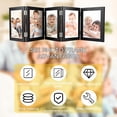 thumbnail image 2 of 5 folding hinge diagram frame 5x7 inch natural wood foldable photo frame, HD acrylic family picture frame table frame family birthday anniversary, black, 2 of 6