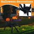 thumbnail image 5 of Halloween Giant Hairy Spider Decoration, Realistic Fuzzy Black Spider with Red Eyes, Flexible Metal Legs Plush Body for Haunted House Yard Lawn Indoor Outdoor Party Decor 11.7", 5 of 5