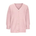 thumbnail image 5 of Lovskoo Cardigan Sweaters for Women Open Front Trendy Solid Color Long Sleeve Shirts Oversized Winter Outerwear Tops Pink, 5 of 6