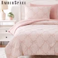 thumbnail image 3 of Amberspace Diamond Bow Design 7-piece Bed in a Bag Comforter Set with Sheets,Pink,Full, 3 of 7