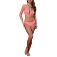 thumbnail image 2 of INSPIRAR CHIC Conjuntos de Bikini de Dos Piezas para Mujeres con Tiras Anchas, Corte en O, Cuello en V, Top con Cierre Trasero y Parte Inferior Triangular, Talla X-Large, Rosa Fluorescente, 2 of 5