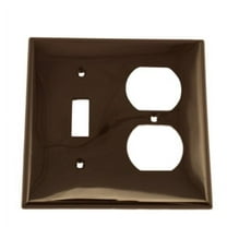 Leviton 80705 Brown Nylon Two Gang Combination Toggle Switch Duplex Receptacle Wall Plate