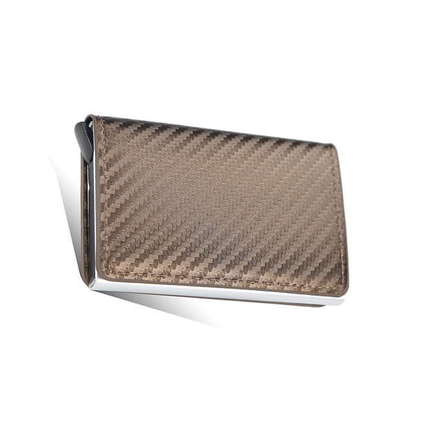 Sonducket Monedero de bloqueo multiusos, tamaño compacto, tarjetero, exquisito diseño Simple, ranuras autoadhesivas, suministros para hombre Carteras Color cafe oscuro Sonducket AP012206-04