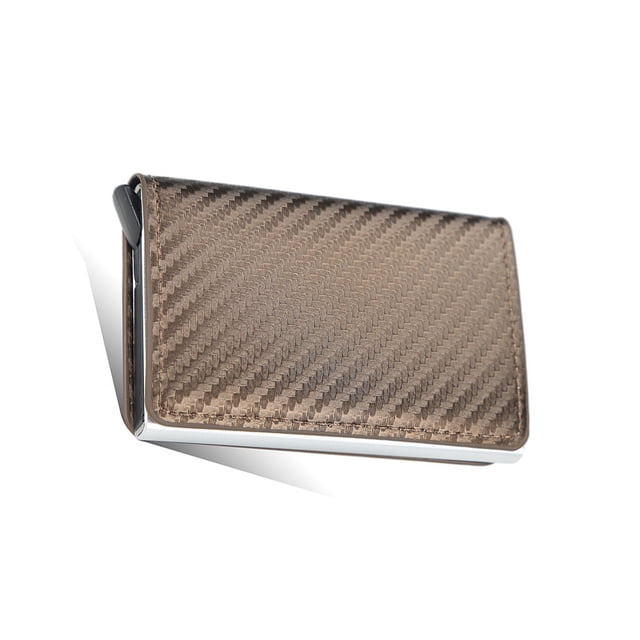 Sonducket Monedero de bloqueo multiusos, tamaño compacto, tarjetero, exquisito diseño Simple, ranuras autoadhesivas, suministros para hombre Carteras Color cafe oscuro Sonducket AP012206-04