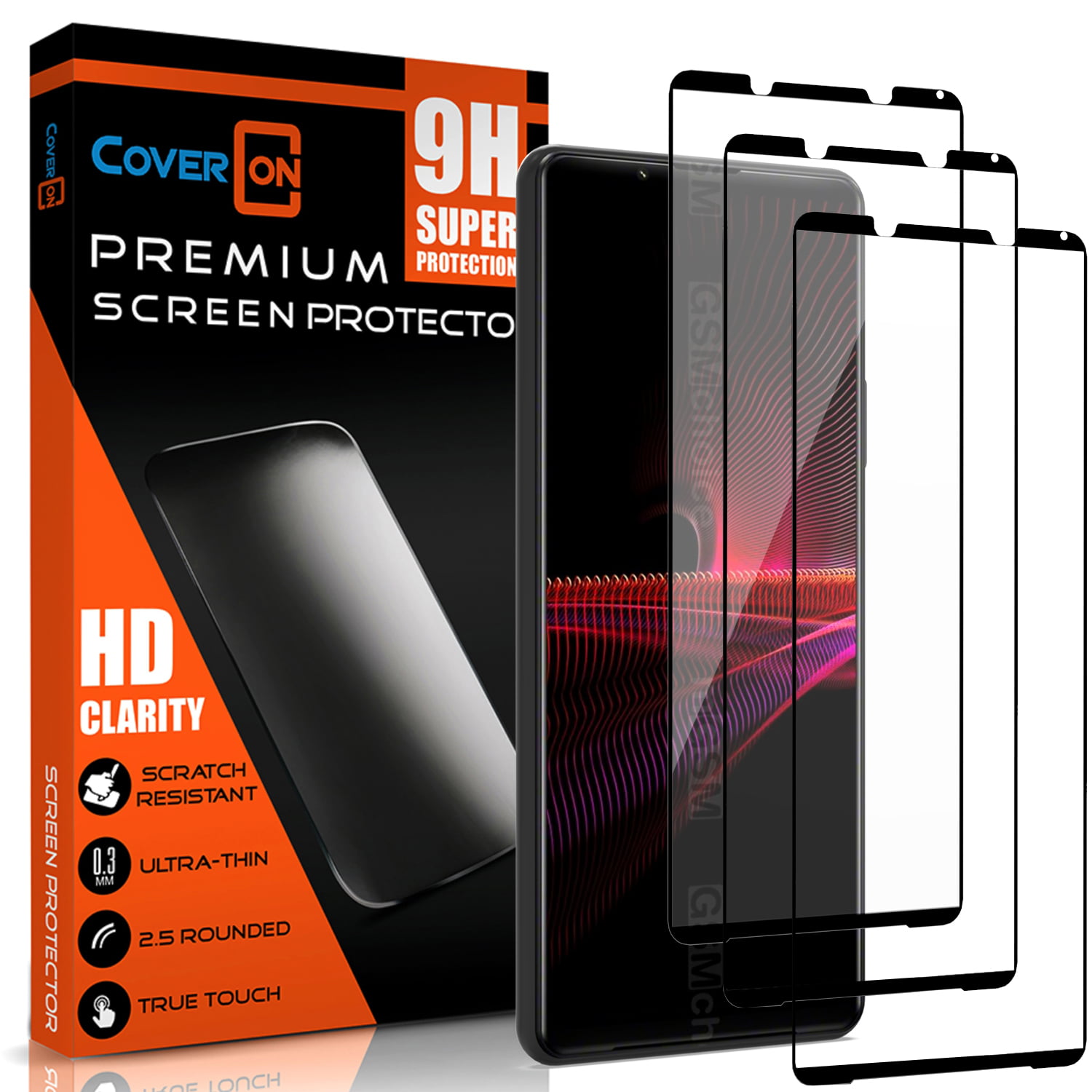 Intrekking Losjes overhandigen CoverON 3pcs Pack For Sony Xperia 1 III Screen Protector Curve Tempered  Glass - 98% full Coverage 9H Scratch Resistant - HD Clear - Walmart.com