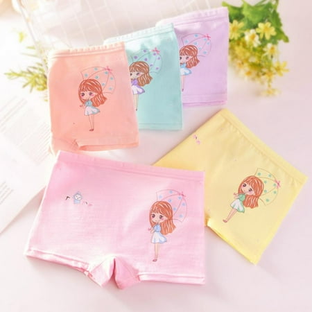 

4 Pcs Baby Girls Panties Cute Cat Cartoon Briefs Stretch Breathable Panties For Girl Kids High Quality Cotton Soft Underwear