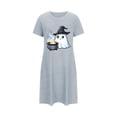 thumbnail image 2 of Taylonsss Chemise de Nuit Courte Grande Taille pour Femmes Halloween Imprimé Poitrine Col Rond Manches Courtes Saison Effrayant, 2 of 4