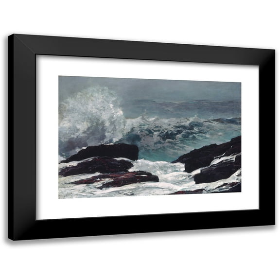 Winslow Homer 14x11 Black Modern Framed Museum Art Print Titled - Maine Coast (1896)