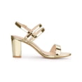 thumbnail image 5 of BLISSFUL STEP Women's Slingback Block Heel Ankle Strap Sandals Gold 9.5, 5 of 7