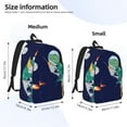 thumbnail image 3 of Honeii Astronaut Dinosaur and Space Print Canvas College Laptop Backpack, Durable Rucksack Travel Notebook Bag School Backpack Book Bag for Men Women-Medium, 3 of 7