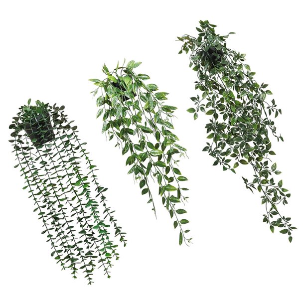 unbranded 3Ud Plantas Colgantes Artificiales Con Maceta Para De Hogar Y Jardín