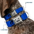 thumbnail image 2 of Mopar Pet Collar, Dog Collar Metal Seatbelt Buckle, Mopar Logo Repeat Blue Black, 16 to 23 Inches 1.5 Inch Wide, 2 of 8