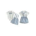 thumbnail image 2 of Miaouyo Infant Baby Boys Summer Clothing Set 0 3 6 9 12 18 Months Short Sleeve Bow Tie Romper with Plaid Suspender Shorts Summer Outfit, 2 of 9