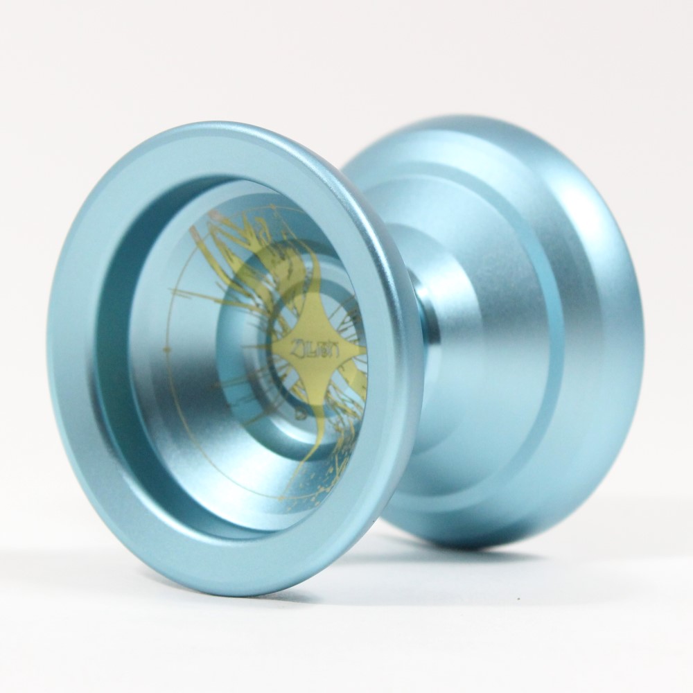 C3yoyodesign Zillion Yo-Yo - Monometal - Large Diameter and Wide Bodied YoYo (Light Blue Yellow Splash)