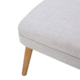 thumbnail image 3 of Dumont Mid Century Modern Fabric Ottoman, Beige, 3 of 6