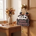 thumbnail image 5 of Kdkad Halloween Welcome Sign for Front Door, Ghost Wooden Wreaths with Hanging Chains for Halloween Decorations Outdoor, Pink Black Halloween Wall Decor for Halloween Party Supplies, 5 of 7