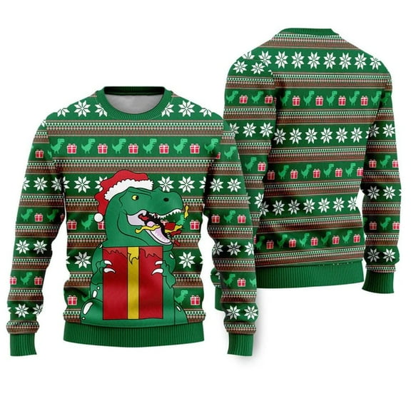 Dinasour Santa Ugly Christmas Sweater