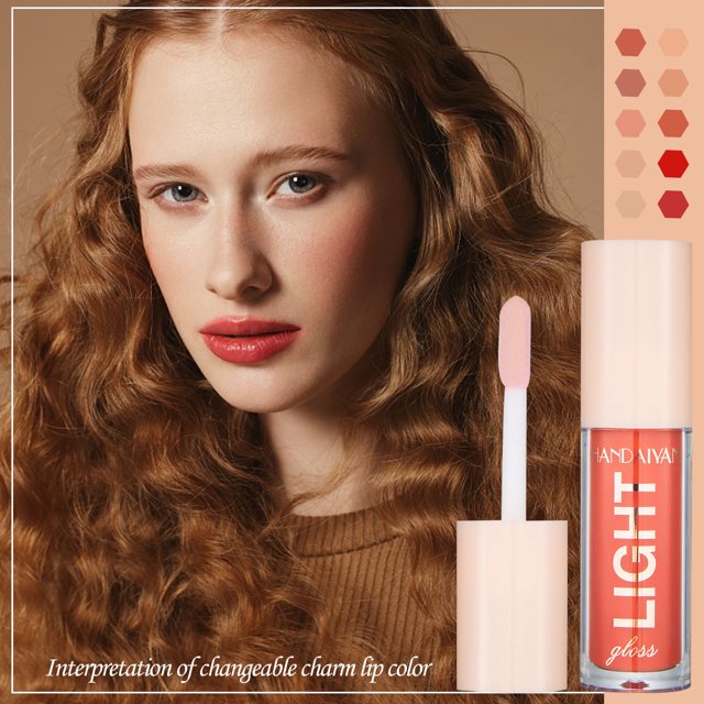 XWSHYW Lápiz Labial Brillo de Labios Nacarado Hidratante de 12 Colores Espejo Brillo de Agua Esmalte de Labios 3,5 Ml