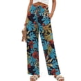 thumbnail image 5 of Fantaslook Womens Pants Casual Boho Palazzo Pants Wide Leg Lounge Pants Trousers with Pocket, 5 of 9