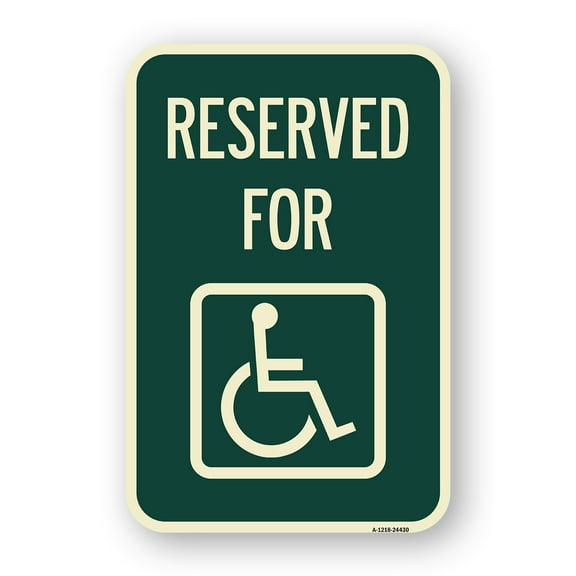 SignMission A-1824-24430 18 x 24 in. Aluminum Sign - Reserved for with Accessible Symbol