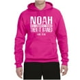 thumbnail image 2 of Wild Bobby Noah Was A Conspiracy Theorist Inspirational/Christian Unisex Graphic Hoodie Sweatshirt, Fuschia, Large, 2 of 5