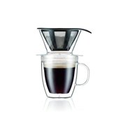 Bodum Pour Over Coffee Dripper With Double Permanent Filter, 12 Ounce, Clear