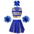 thumbnail image 5 of iiniim Girls Cheer Leader Kids Cheerleading Uniform with Accessories Carnival Party Size 6-16 B Blue 16, 5 of 7