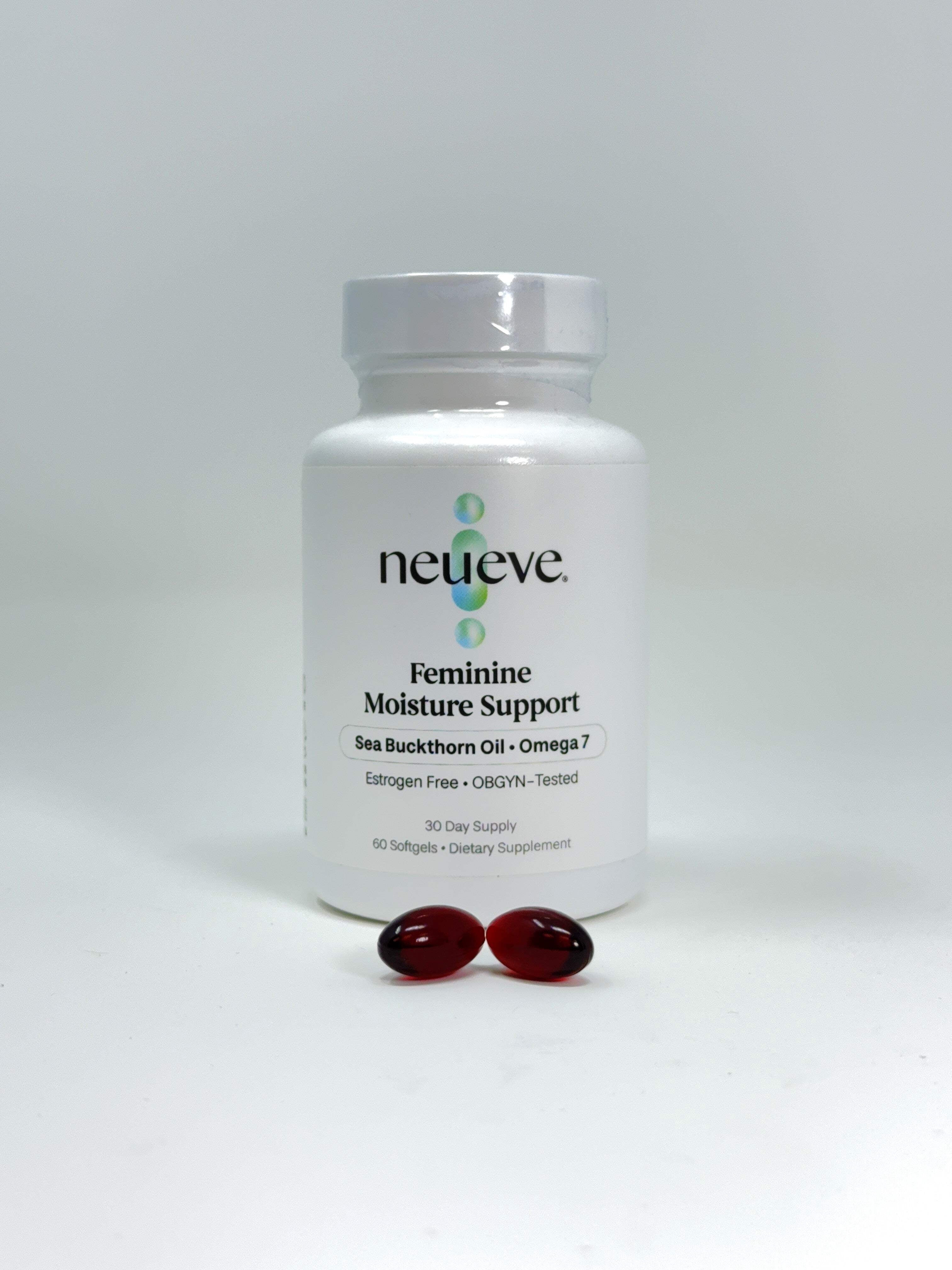 NeuEve Vaginal Moisture Support Supplement for Women – Hormone-Free Daily Capsules, 60 Count